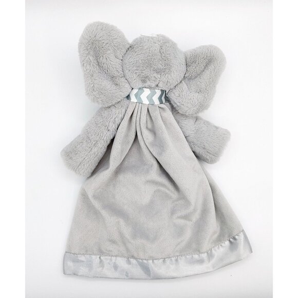 Gray Elephant Lovey Security Blanket by Bearington Baby 15" Satin - Picture 4 of 5